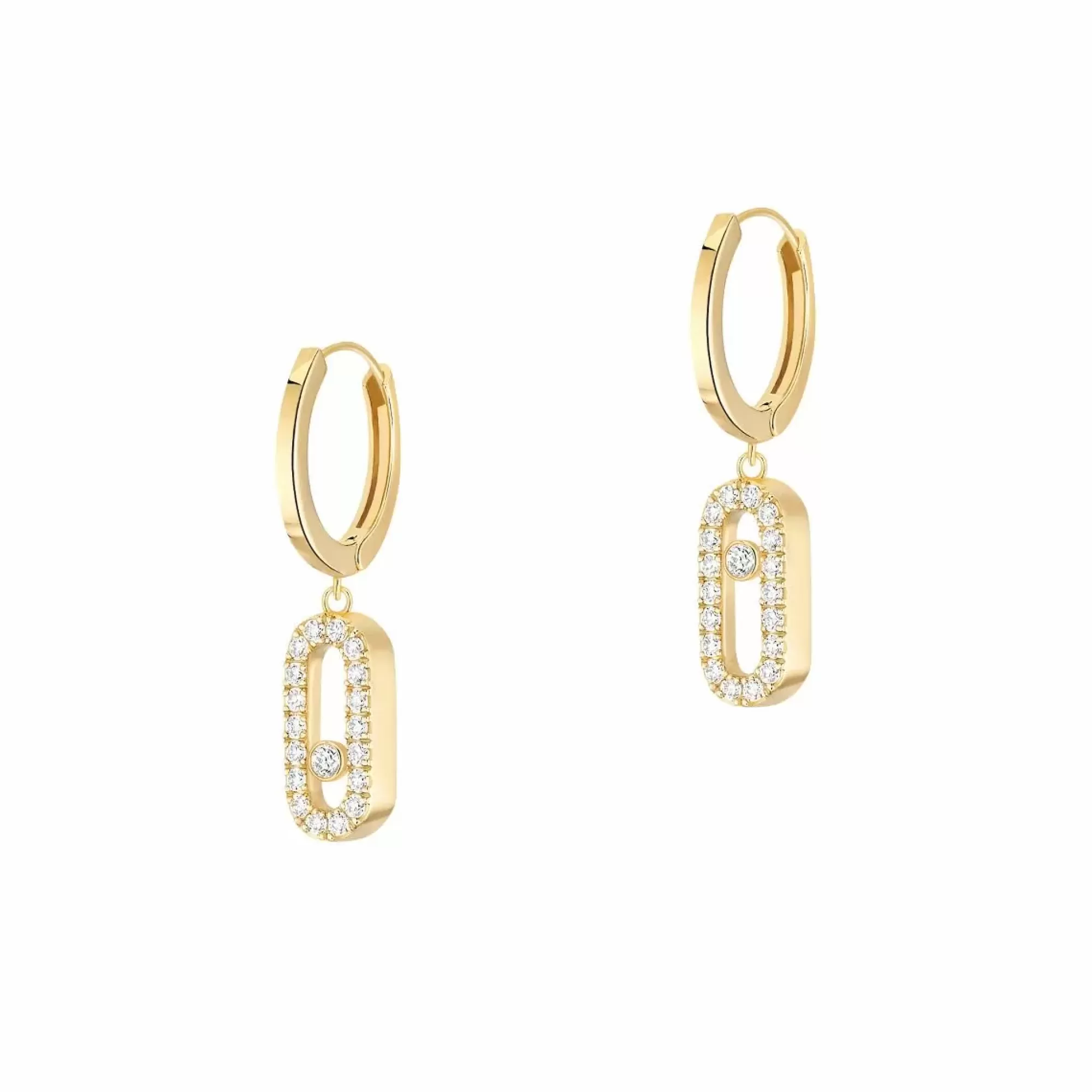 Messika Move Uno 18K Gold Diamond Hoop Earrings Hot