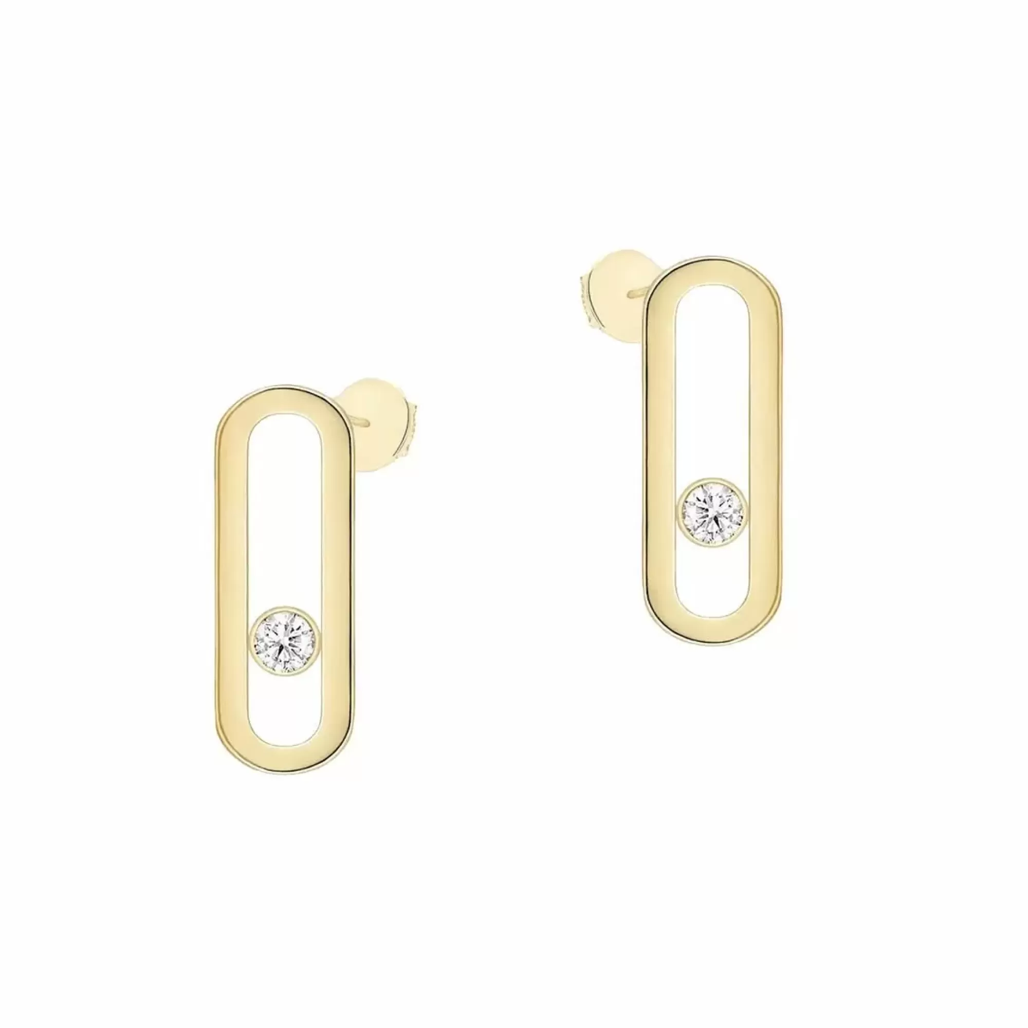 Messika Move Uno 18K Gold Stud Earrings New