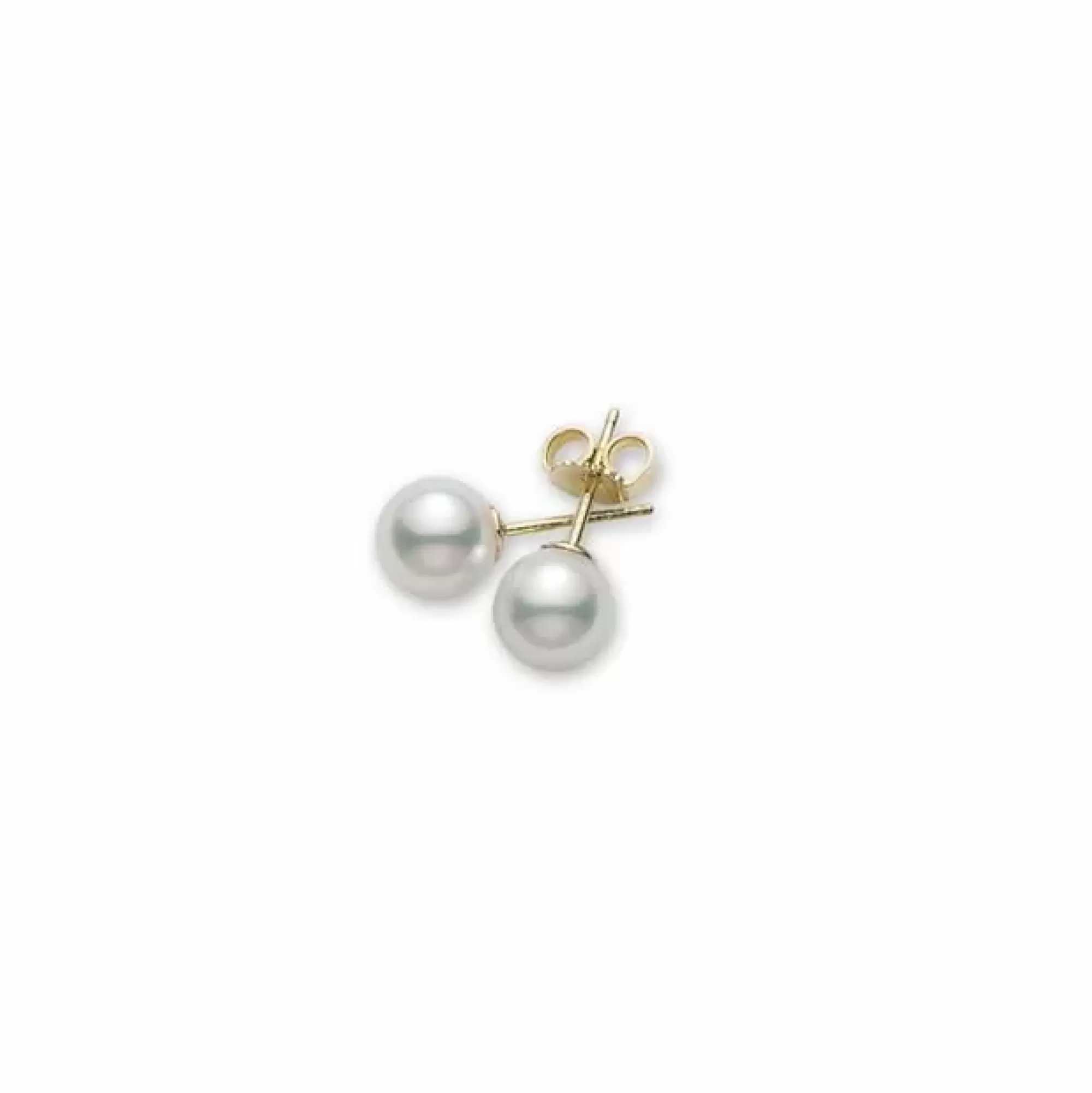 Mikimoto 18K Yellow Gold 7 X 7.5Mm Akoya Pearl Stud Earrings Best Sale
