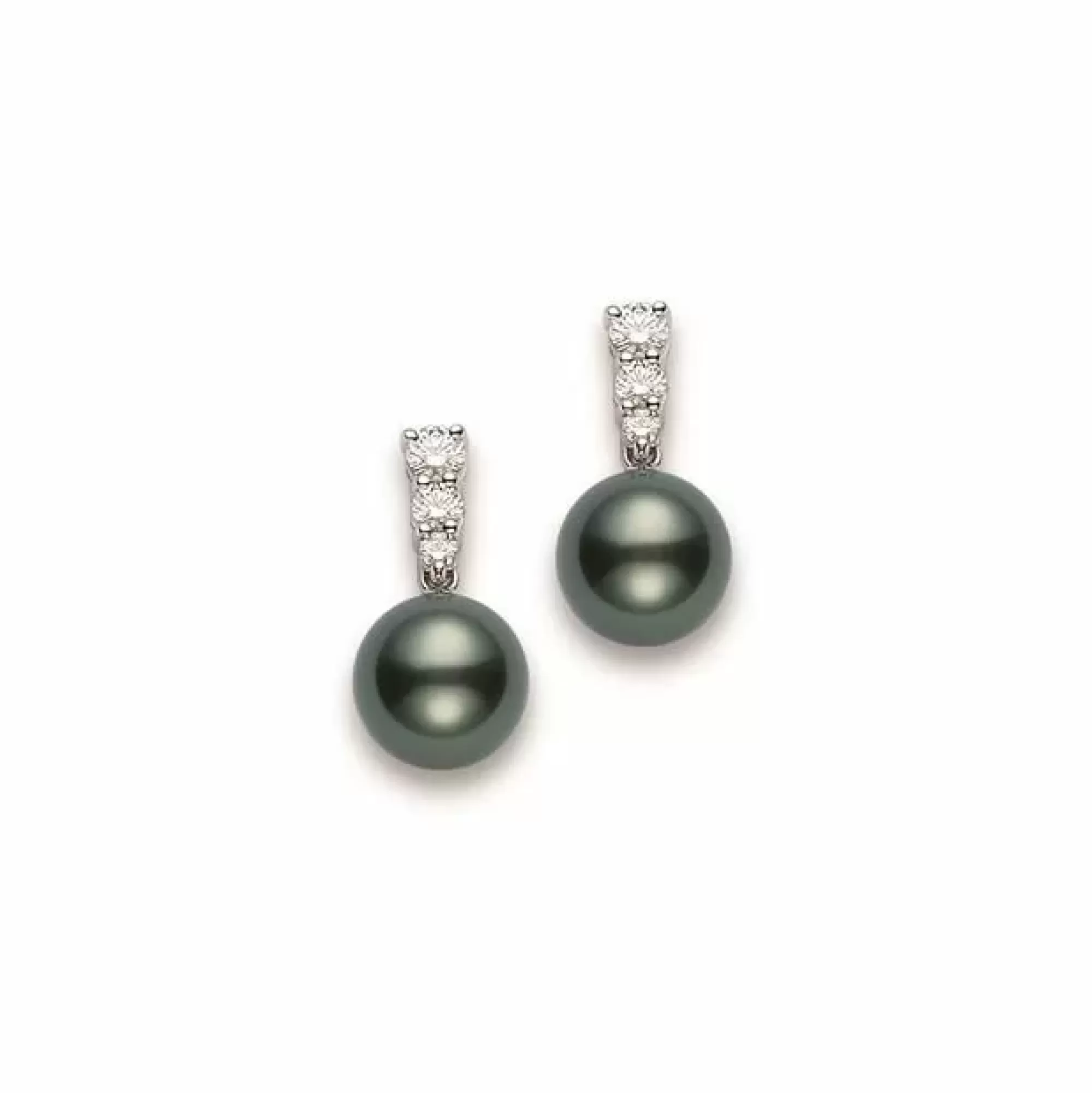 Mikimoto Morning Dew 18K White Gold 9Mm Black South Sea Pearl And Diamond Earrings Flash Sale