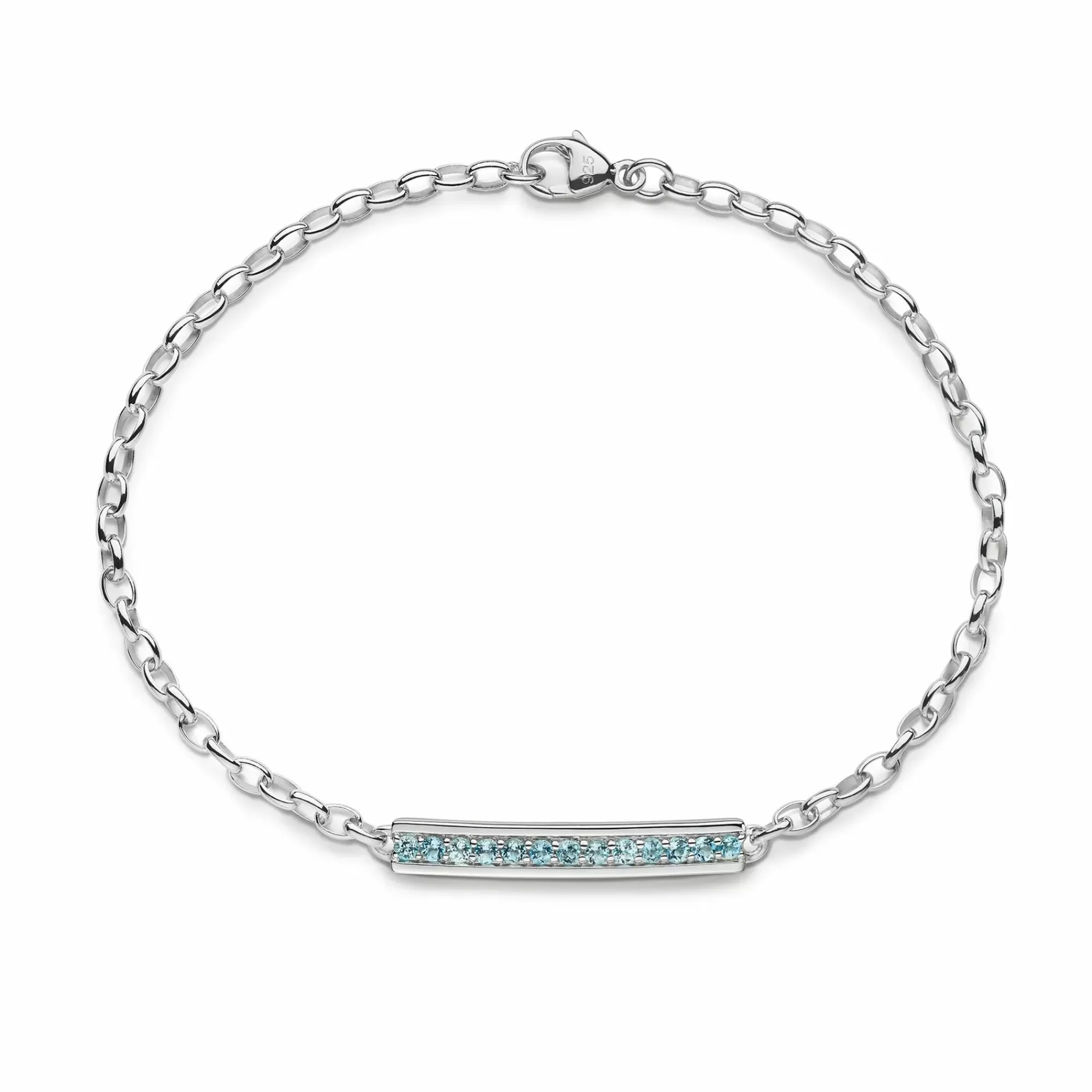 Monica Rich Kosann Sterling Silver Id Aquamarine Poesy Bracelet Fashion