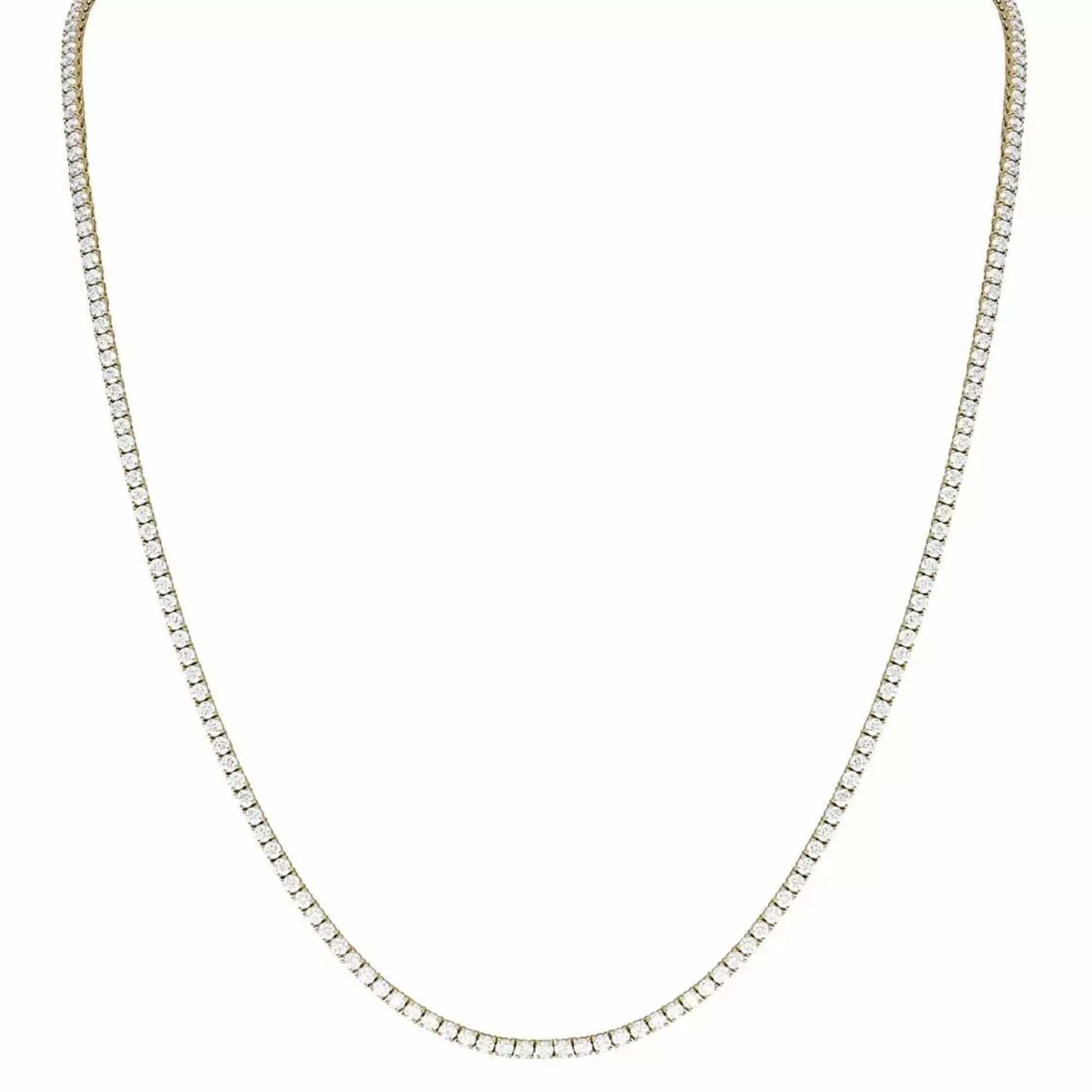 Norman Silverman 18K Yellow Gold Diamond Tennis Necklace Best