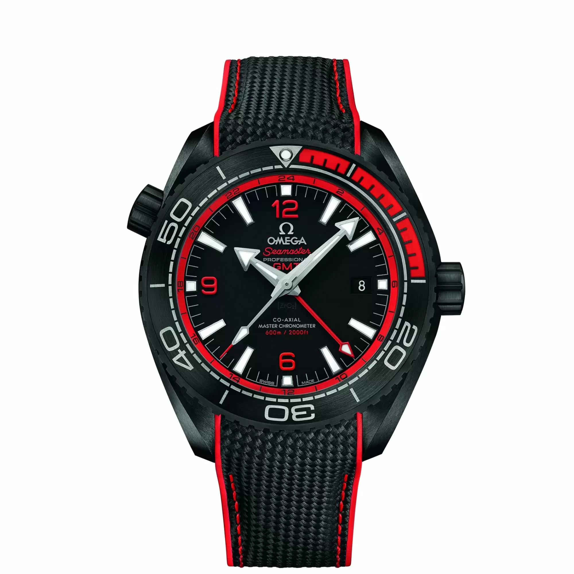 Omega Red Seamaster Planet Ocean Co-Axial Master Chronometer Gmt Flash Sale