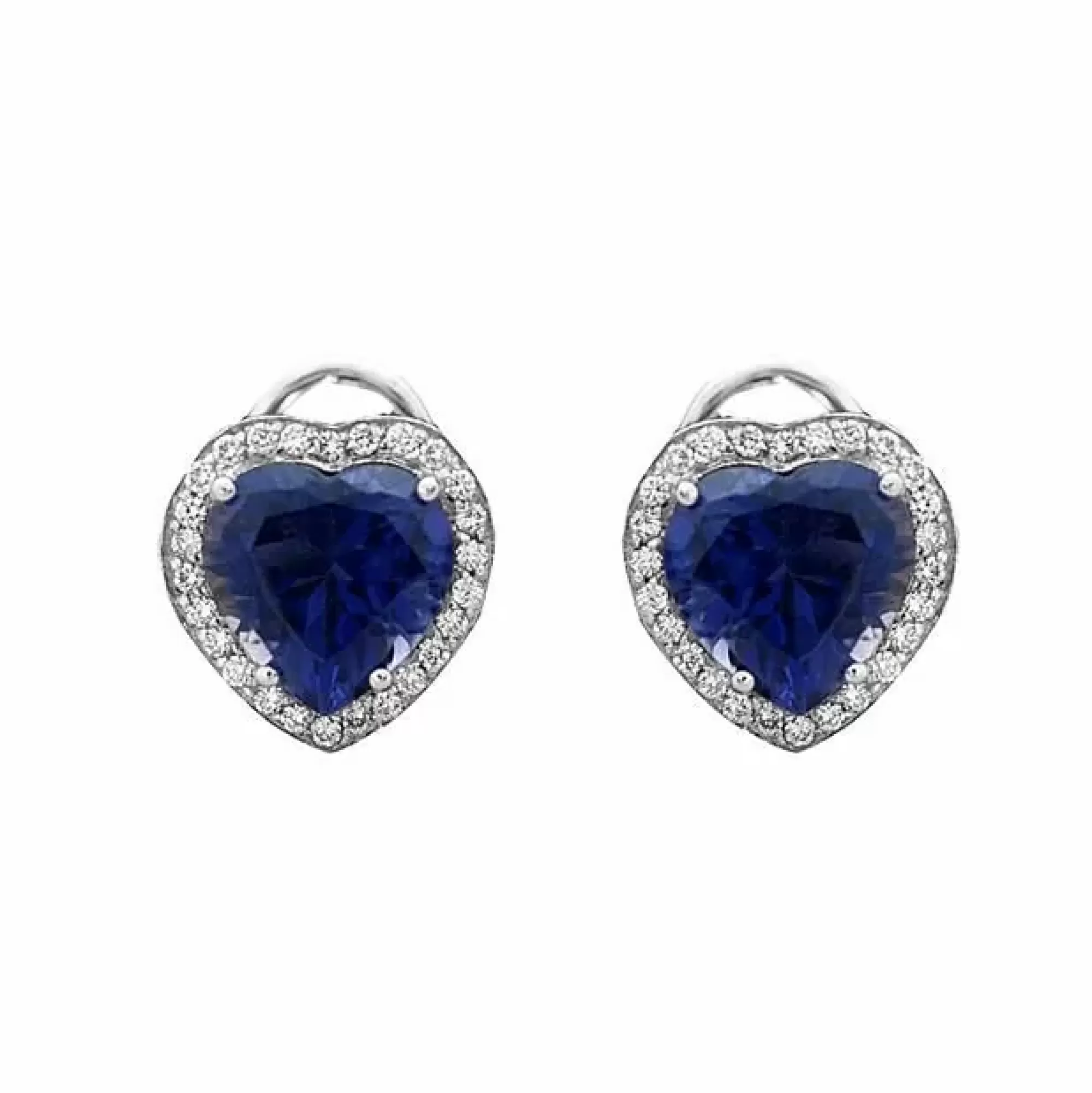 Pasquale Bruni 18K White Gold Iolite Diamond Heart Earrings Shop