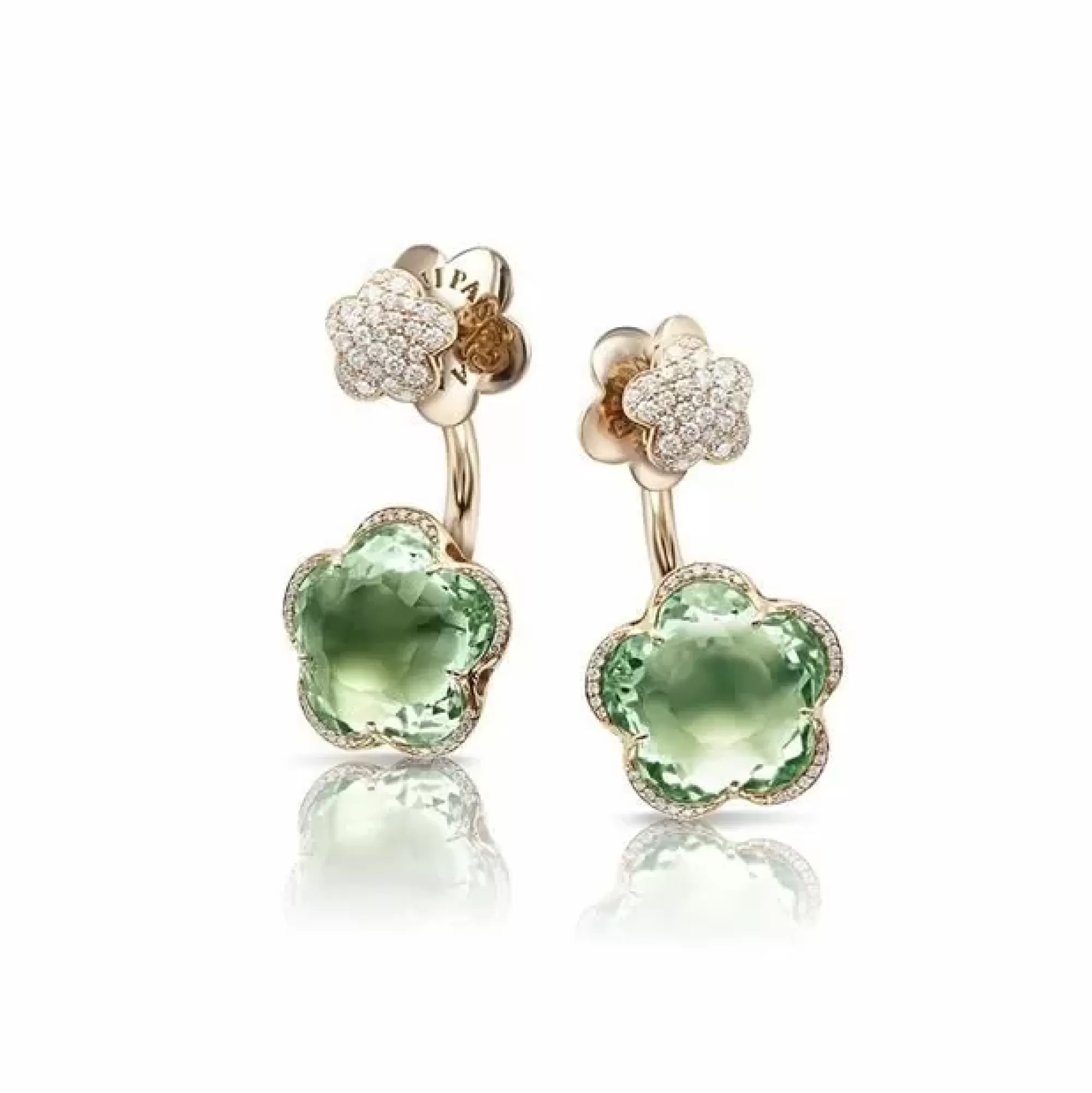 Pasquale Bruni Bon Ton Fiore 18K Rose Gold Prasiolite Diamond Earrings Cheap