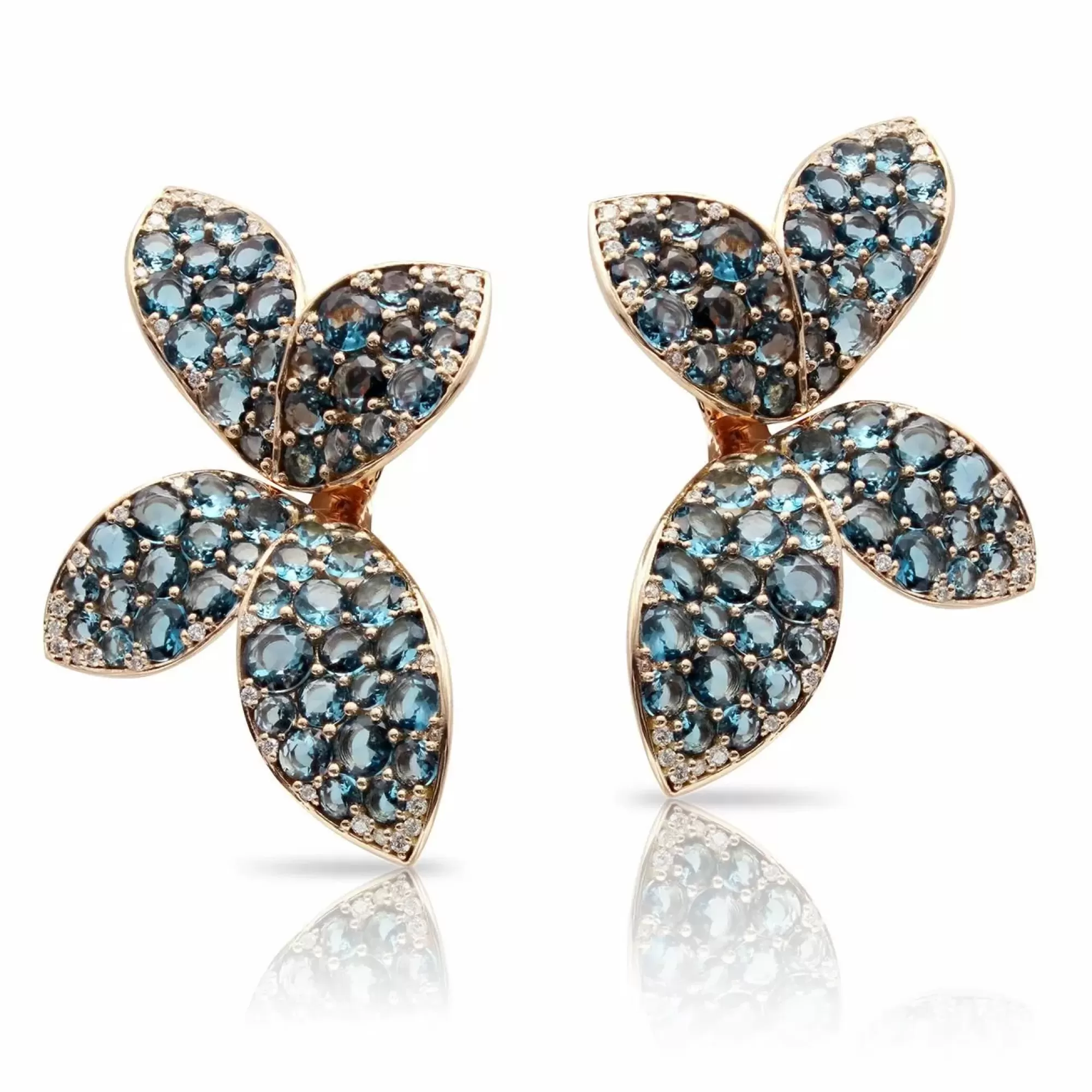 Pasquale Bruni Segreti Di Luna 18K Diamond And Topaz Leaf Earrings Clearance