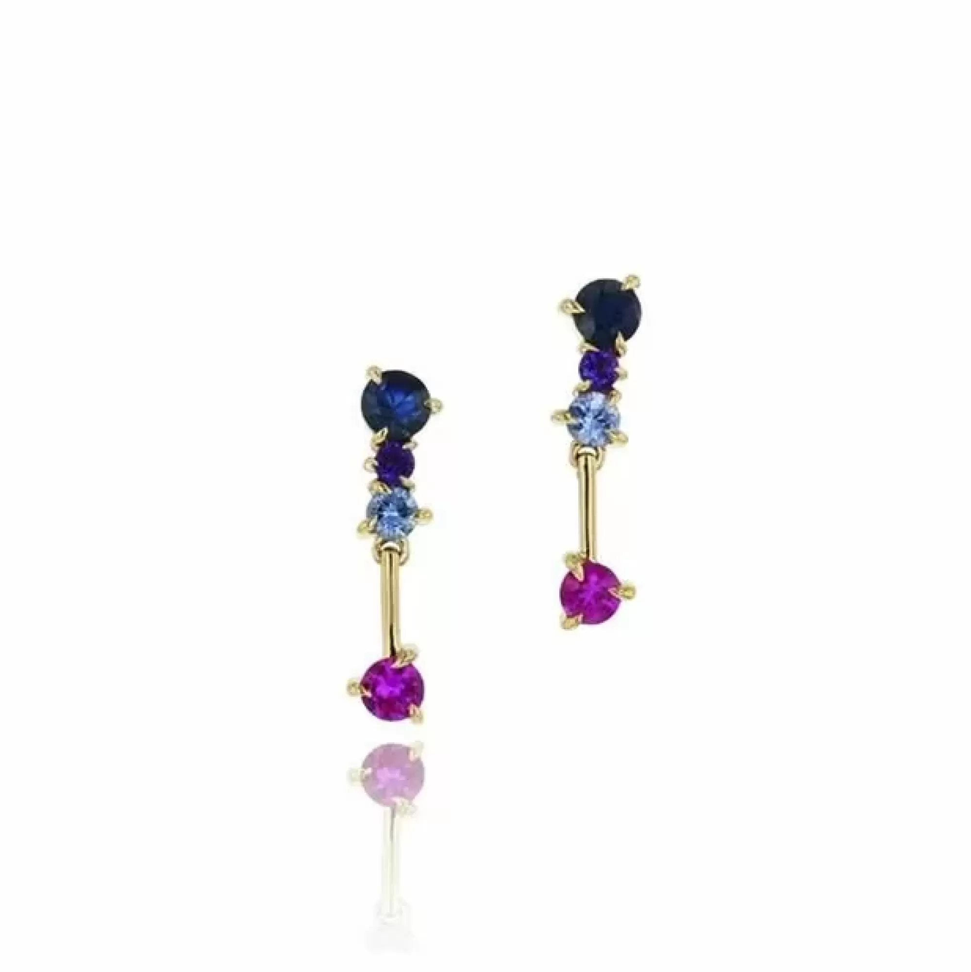 Phillips House Dusk Enchanted 14K Yellow Gold Multi Stone Petite Drop Earrings Hot
