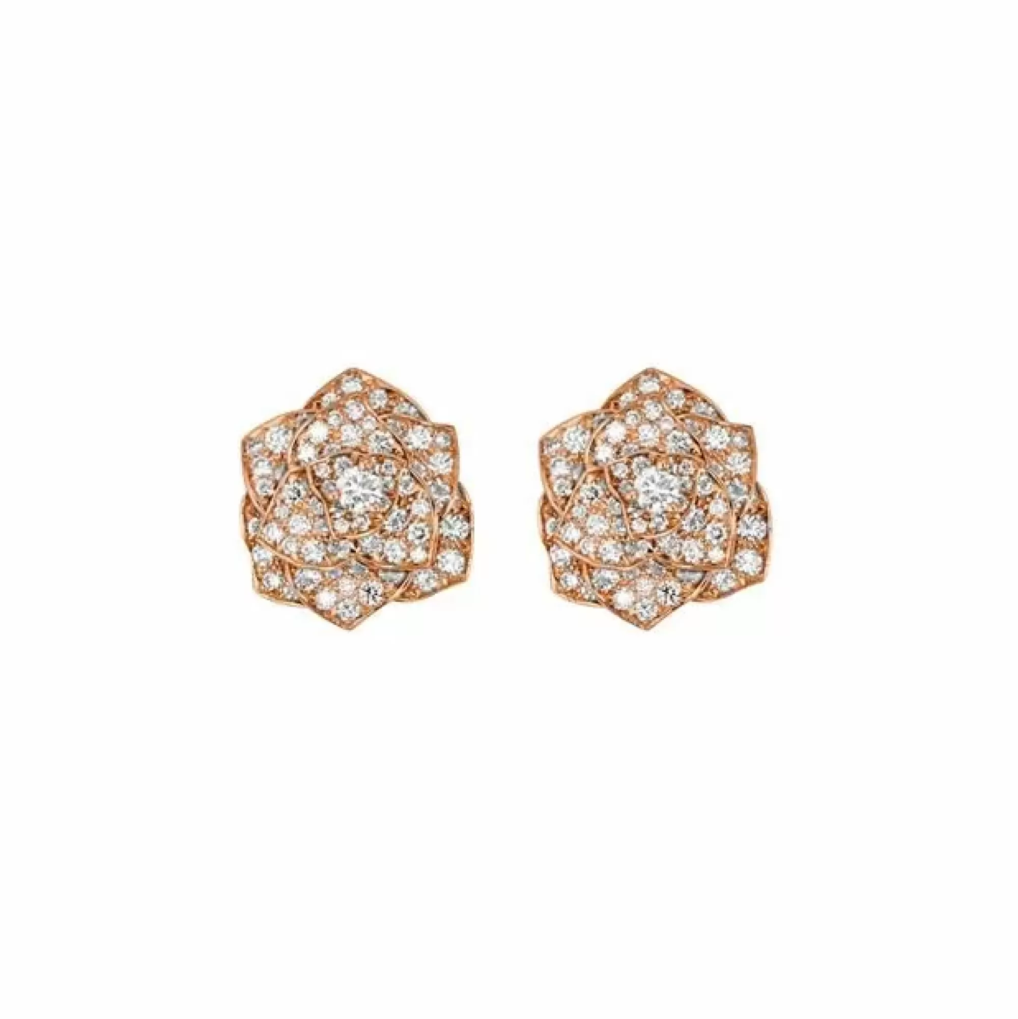 Piaget 18K Rose Gold Rose Earrings Cheap