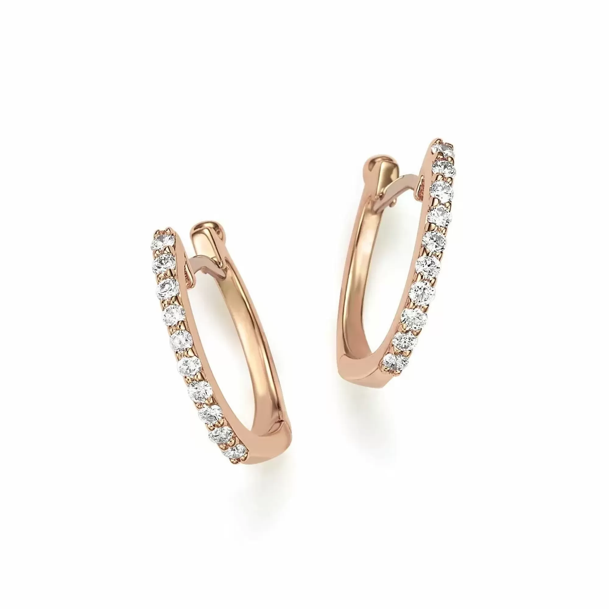 Roberto Coin 18K Rose Gold Baby Hoop Diamond Earrings Store