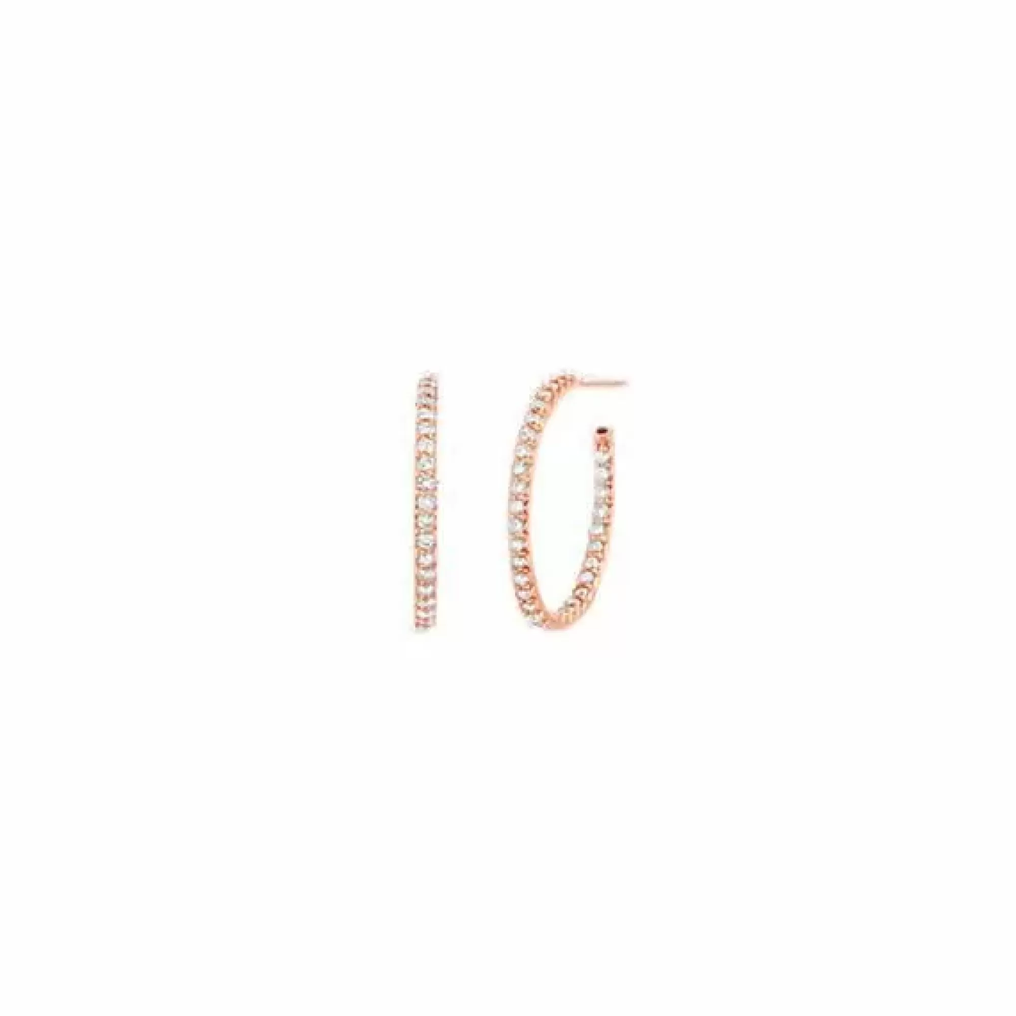 Roberto Coin 18K Rose Gold Extra Small Diamond Hoop Earrings Fashion