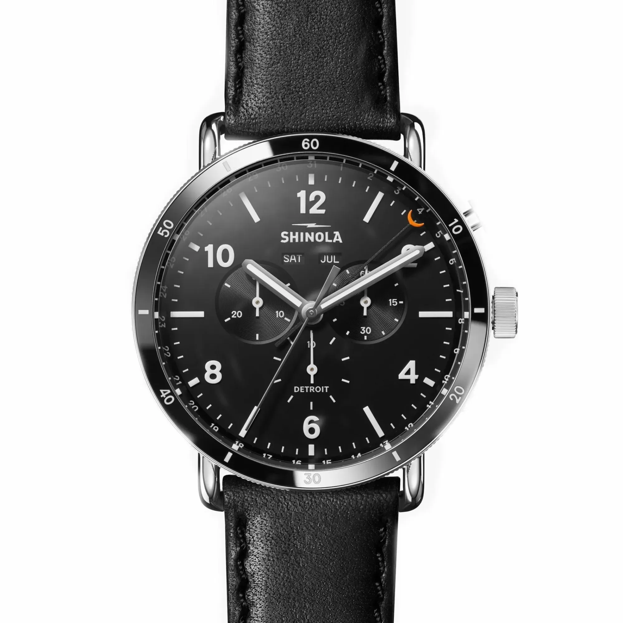 Shinola Canfield Sport 45Mm Black Leather Strap Best