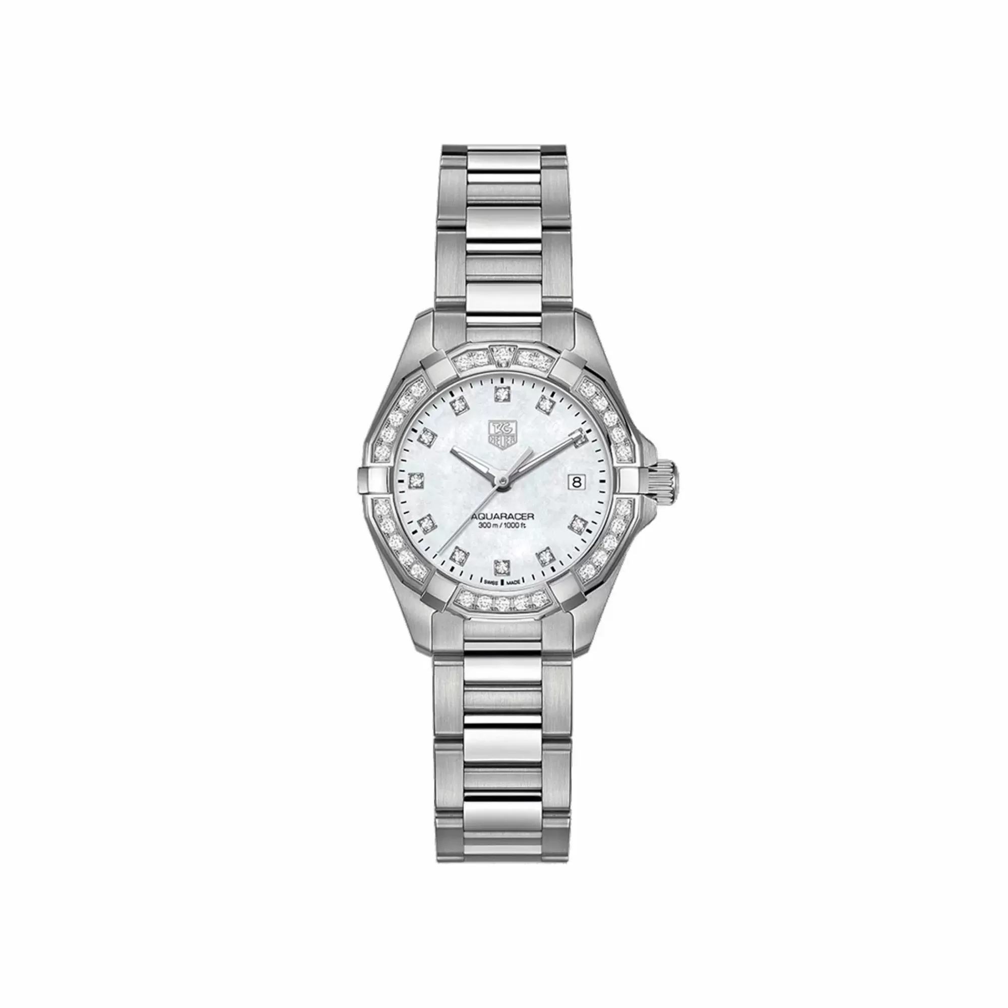 Tag Heuer Aquaracer Mother Of Pearl Diamond Dial & Bezel 27Mm Hot