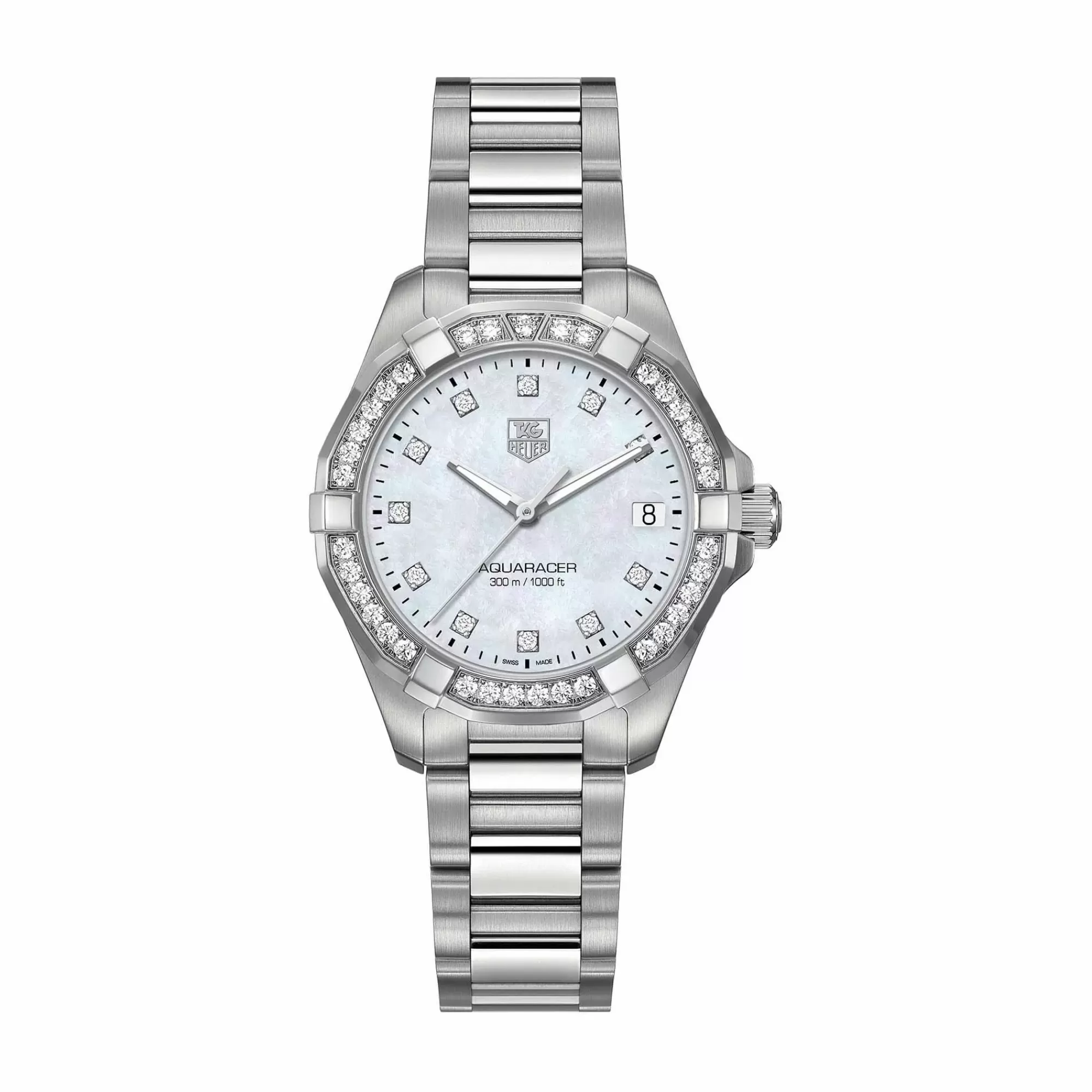 Tag Heuer Aquaracer Mother Of Pearl Diamond Dial & Bezel 32Mm Flash Sale