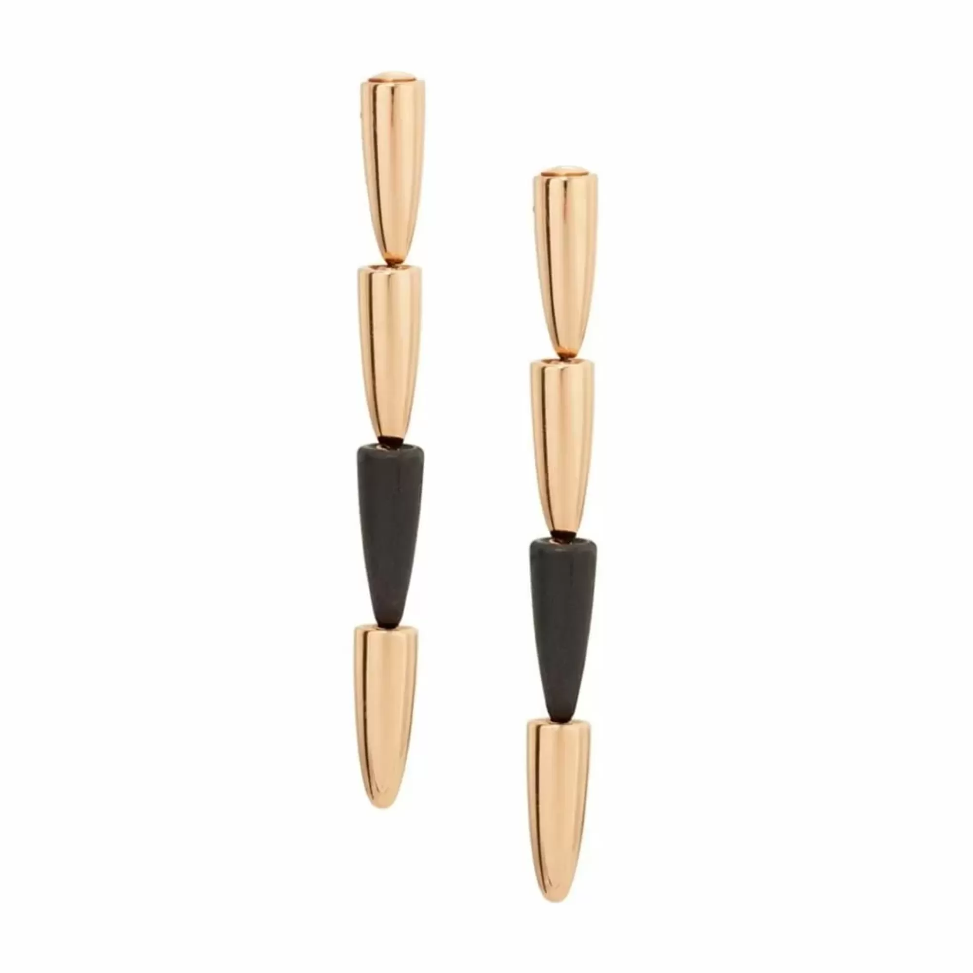 Vhernier Calla 18K Rose Gold And Ebony Earclips Cheap