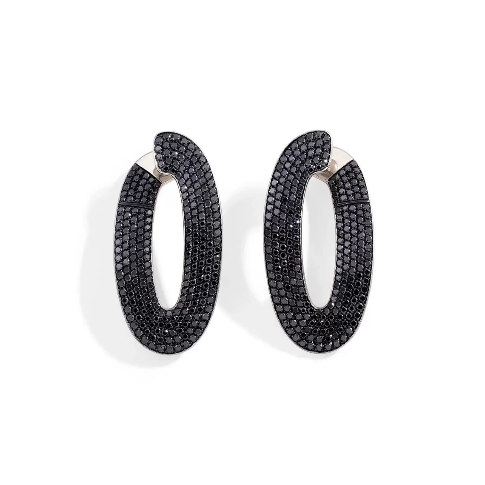 Vhernier Olimpia 18K White Gold Black Diamond Earclips Best Sale