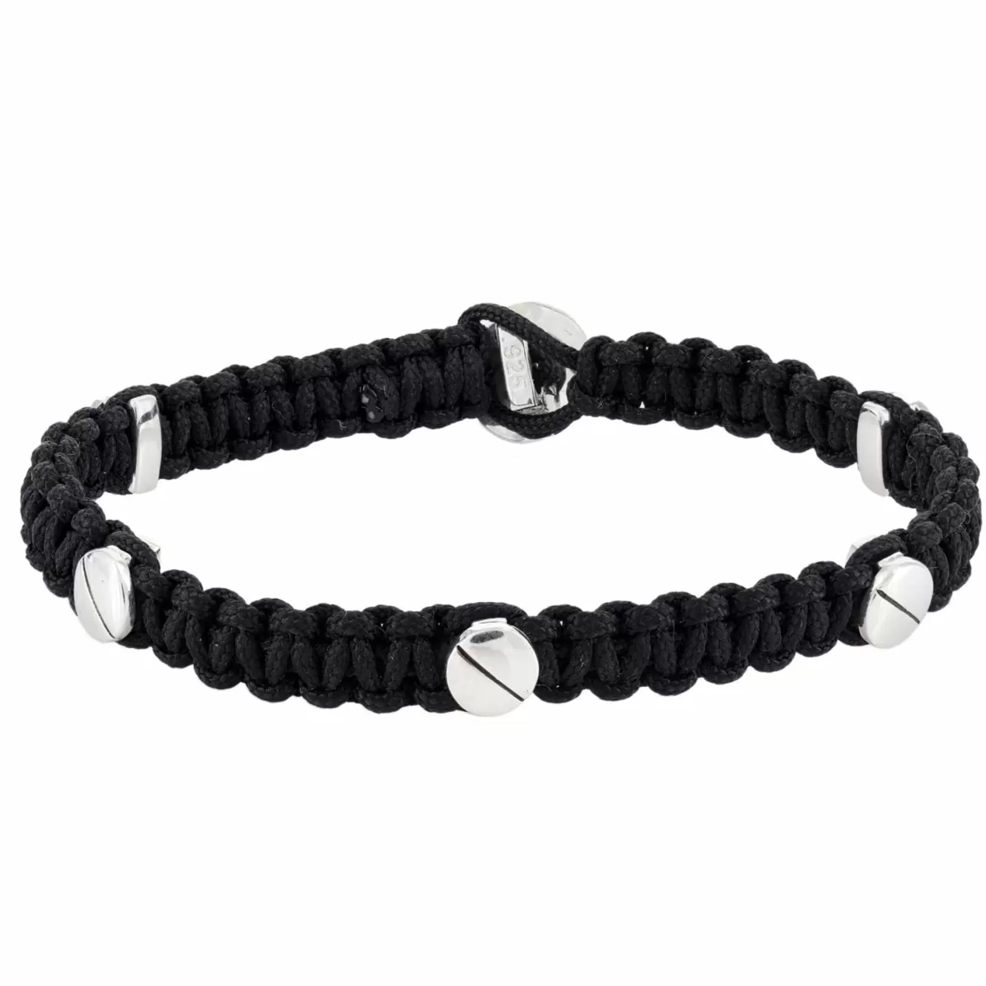 Zadeh New York Mateo Small Black Macrame Screw Bracelet Discount
