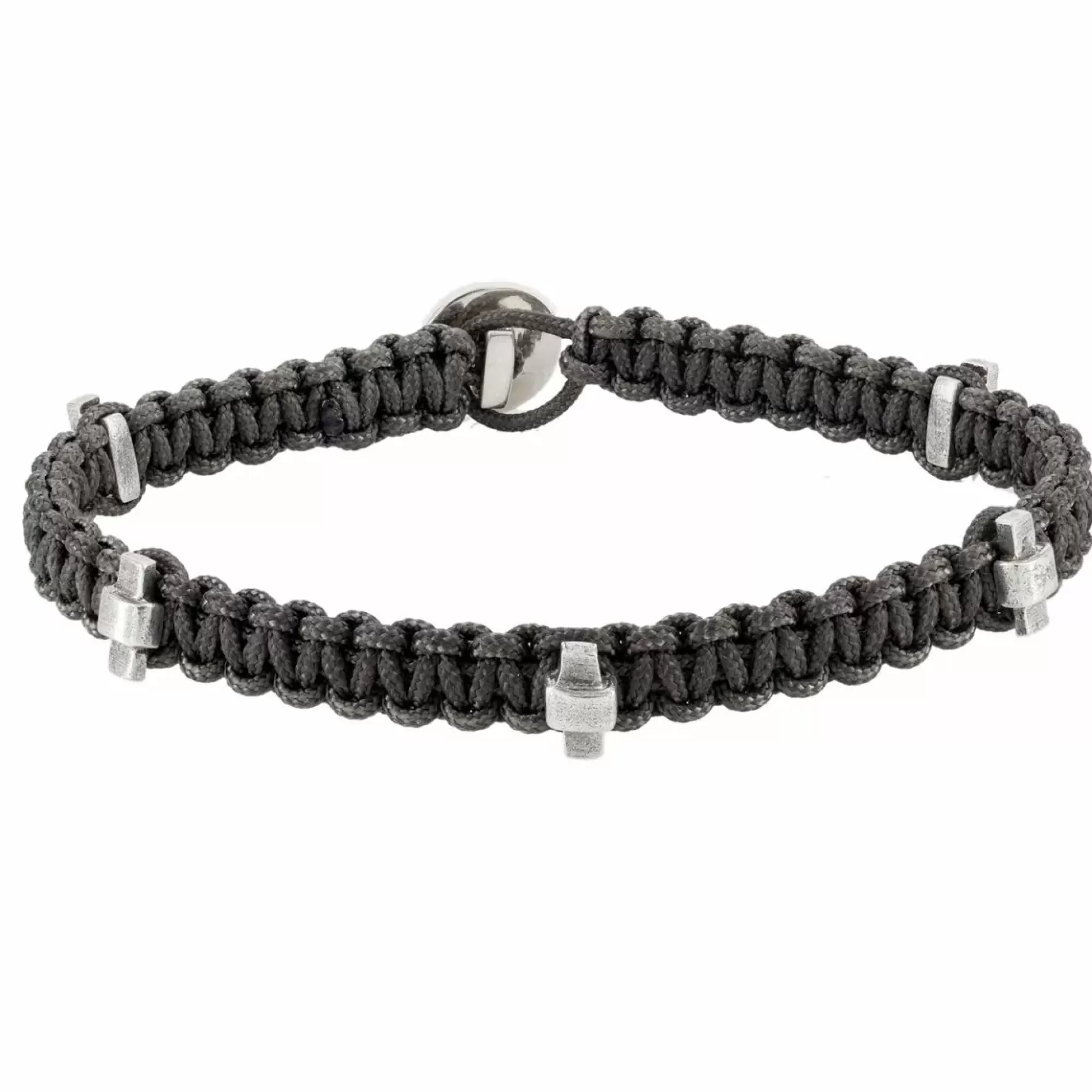 Zadeh New York Micah Small Grey Macrame Bracelet Best