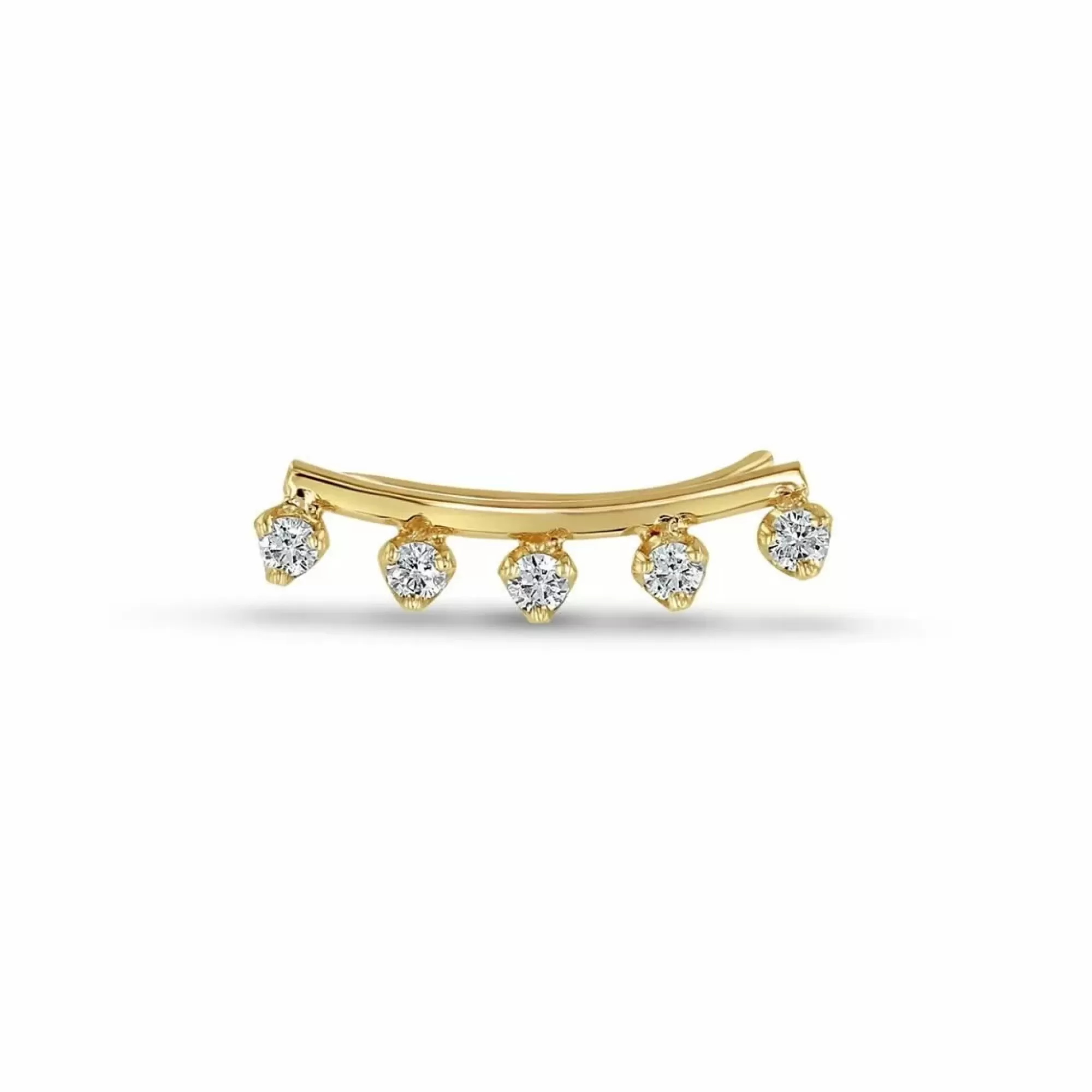 Zoe Chicco 14K Diamond Curved Bar Single Earring New