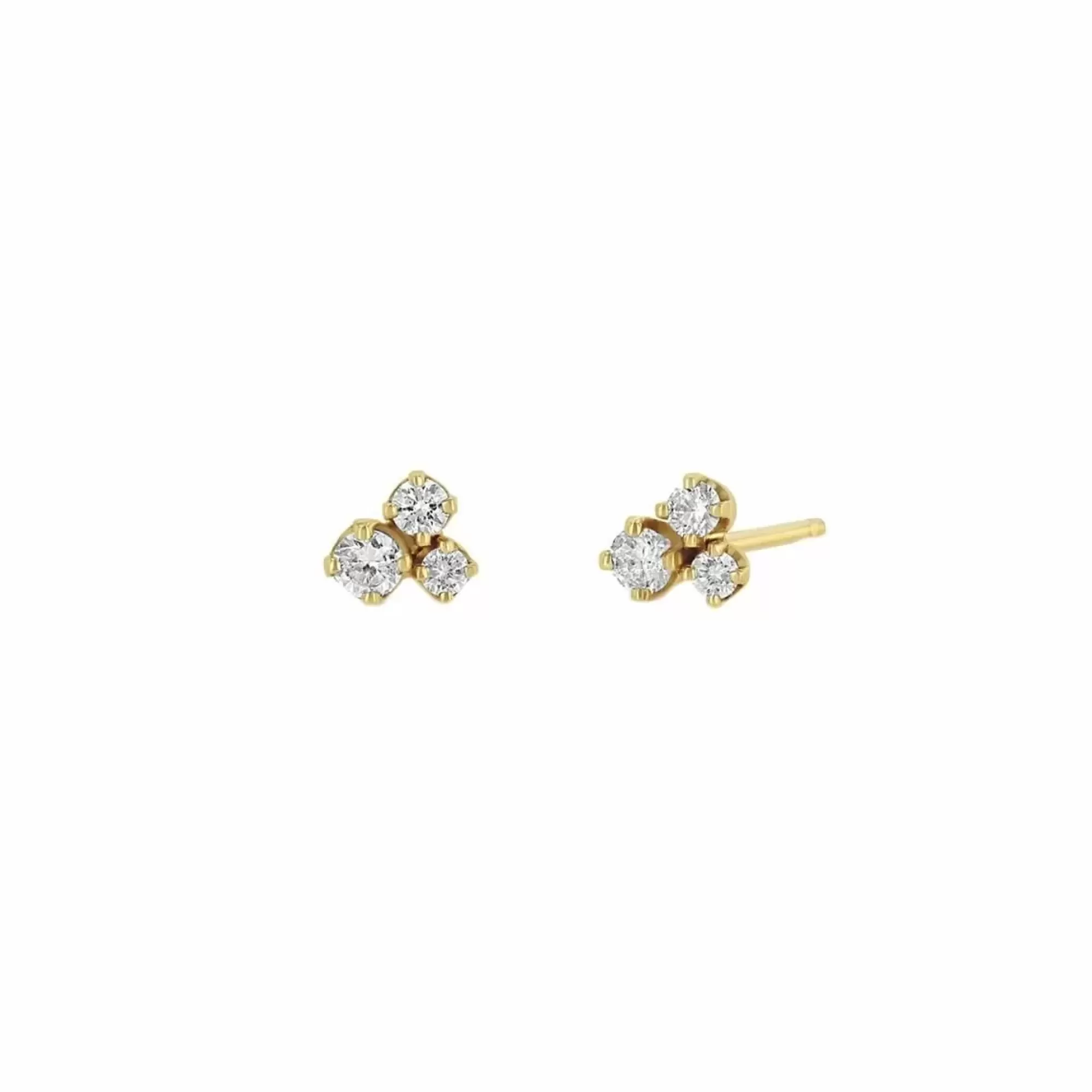 Zoe Chicco 14K Yellow Gold 3 Prong Diamond Cluster Stud Earrings Shop