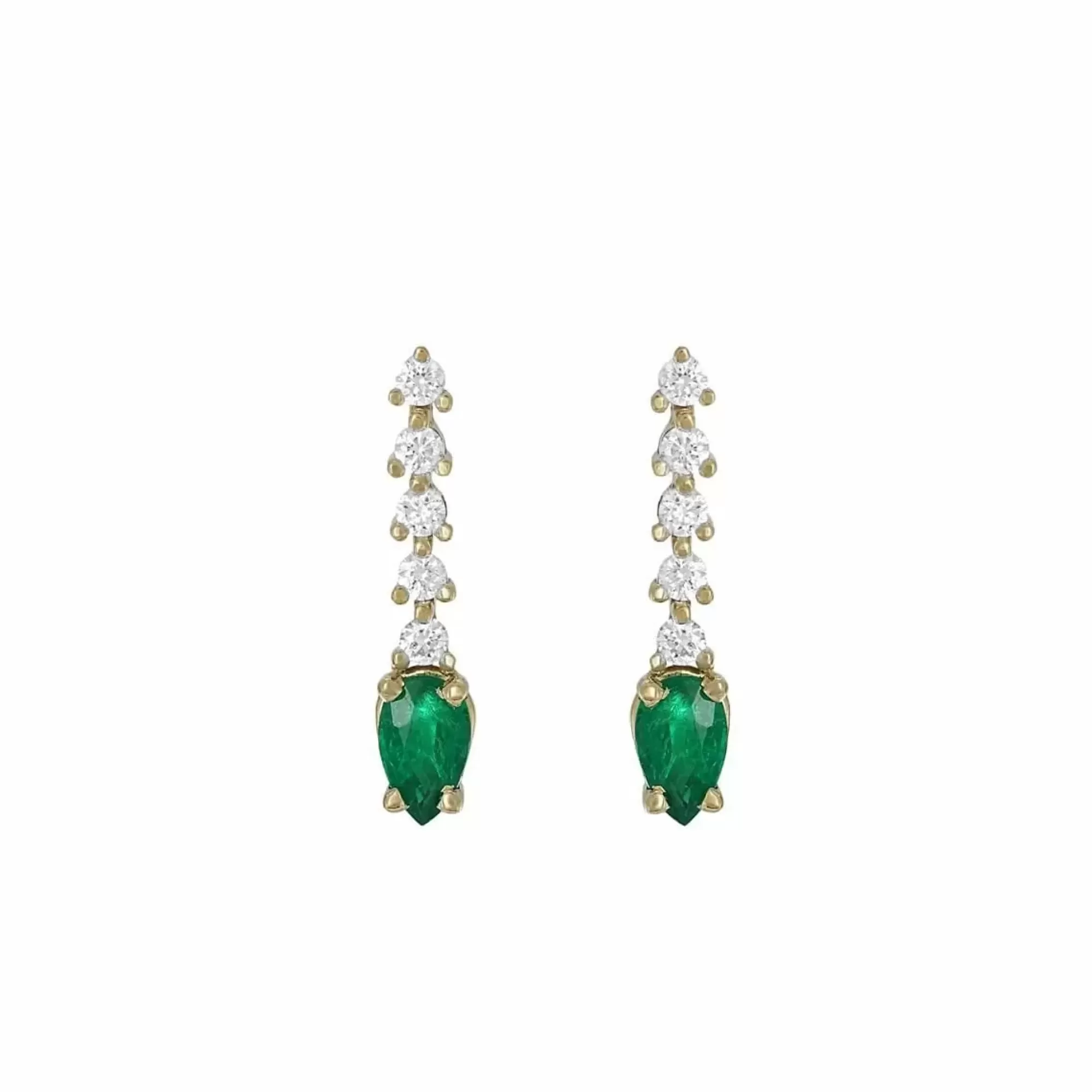 Zoe Chicco 14K Yellow Gold Diamond And Emerald Drop Earrings Flash Sale