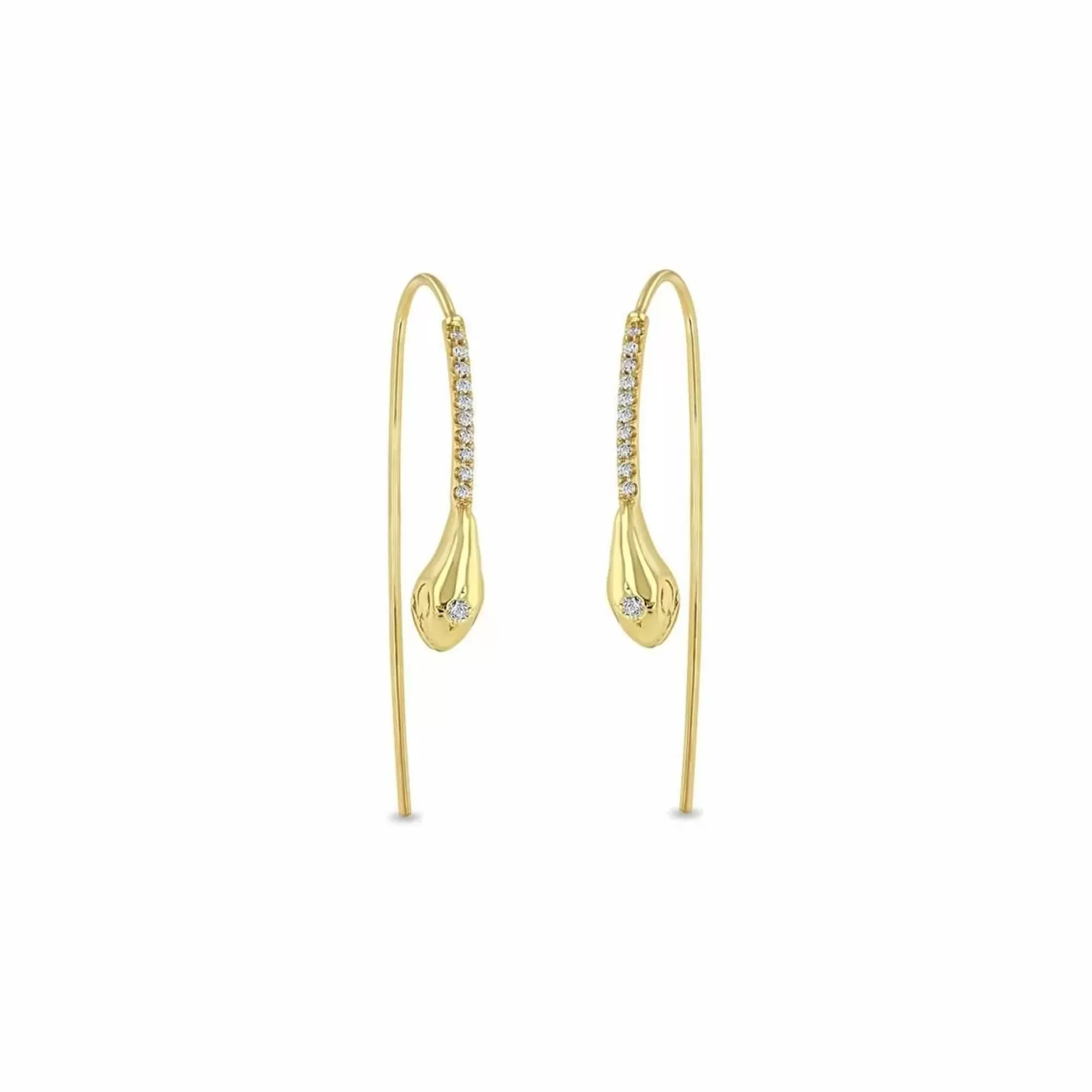 Zoe Chicco 14K Yellow Gold Diamond Snake Wire Threader Earrings Online