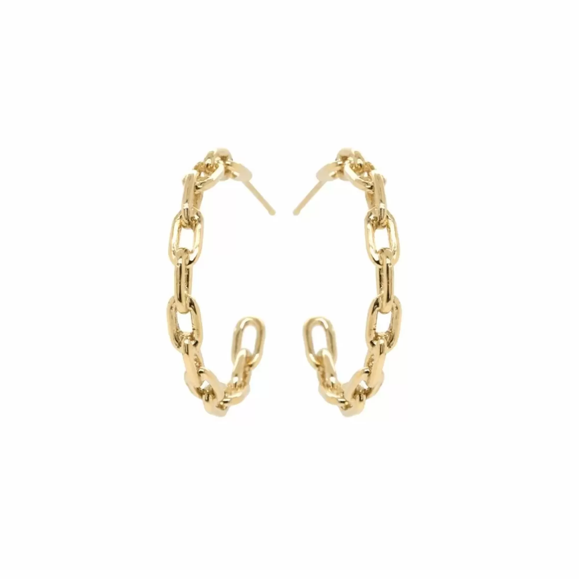 Zoe Chicco 14K Yellow Gold Large Square Oval Link Hoop Earrings Store