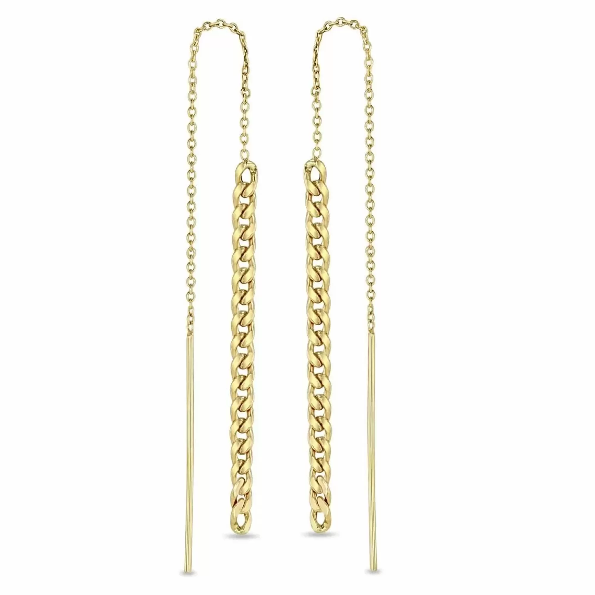Zoe Chicco 14K Yellow Gold Small Curb Chain Threader Drop Earrings Best Sale