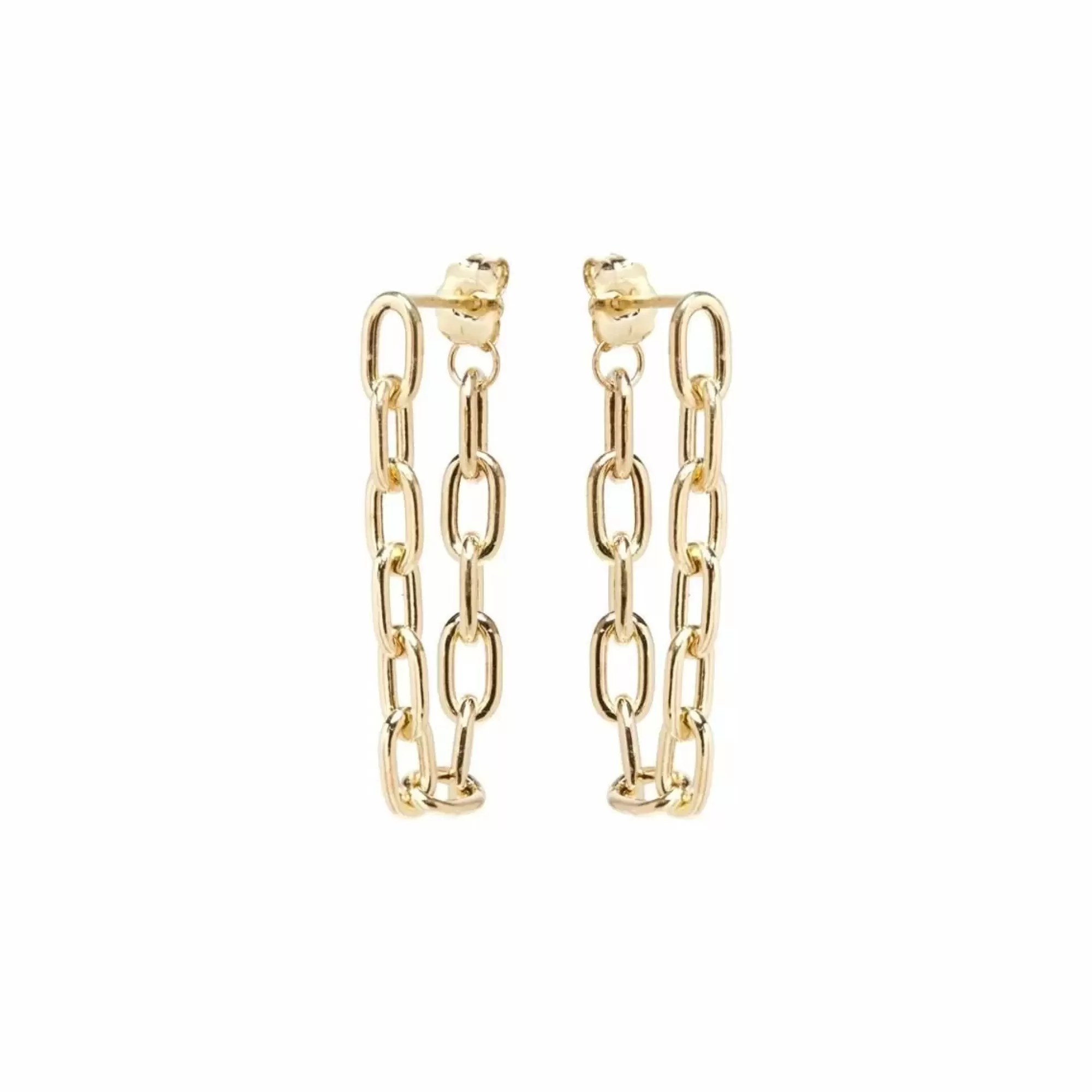 Zoe Chicco Yellow Gold Medium Dangle Hoop Earrings Cheap